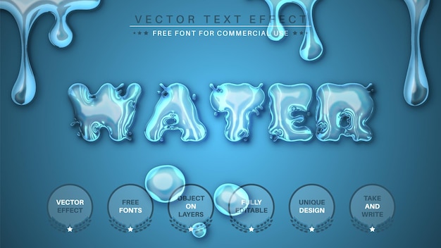 Blue Water Editable Text Effect Font Style