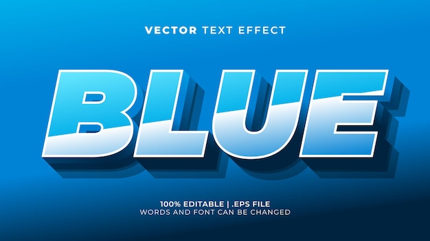 Blue water ocean 3d editable text effect template style