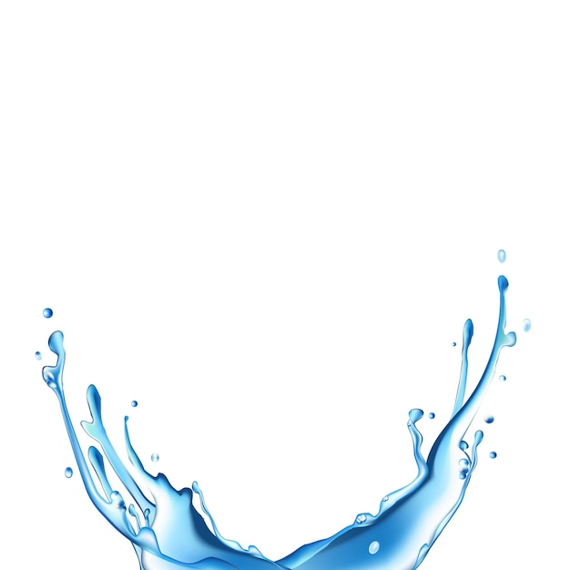 Vector blue water splash isolated on transparent background