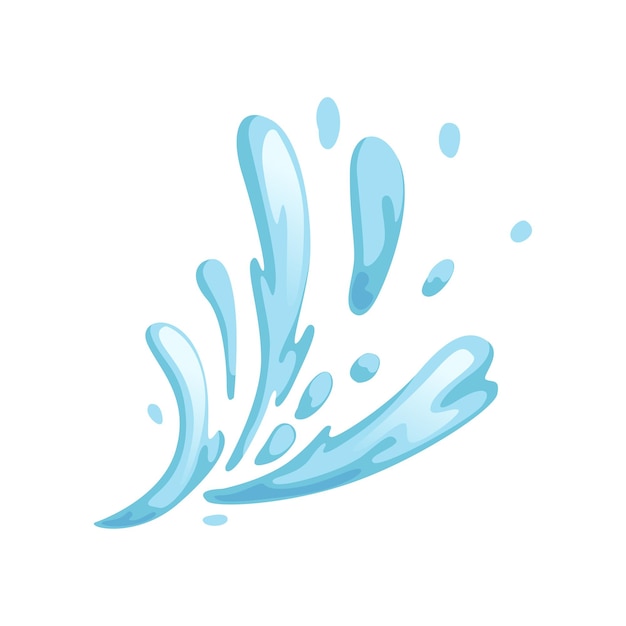 Blue water splashing drops abstract water symbol vector illustration on a white background