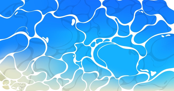 Vector 青い水面のイラスト 海上の景色