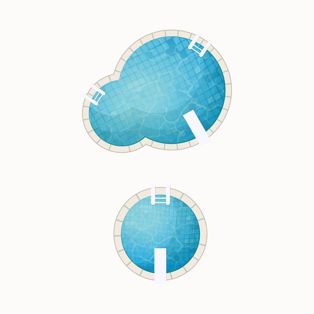 blue water swimming pools set