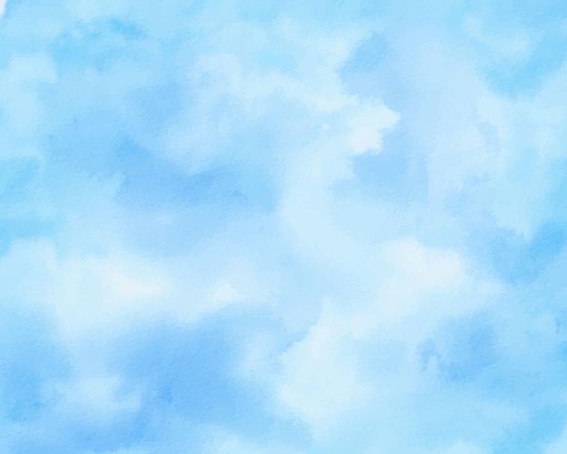 Vector blue watercolor cloud and sky spring cyan background