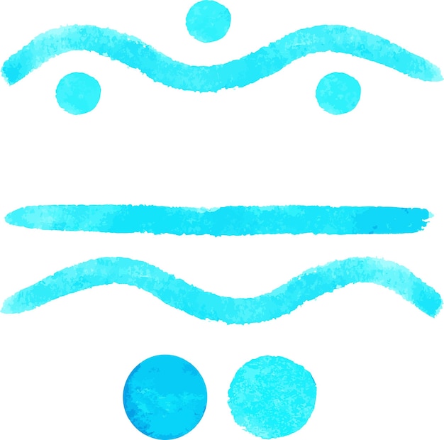 Vettore linee e cerchi blu ad acquerello illustrazione vettoriale ad acquerello