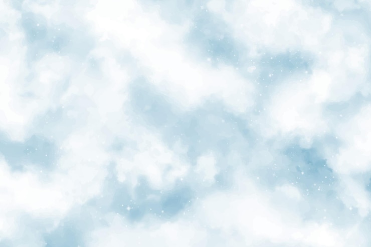 Vector blue watercolor sky and clouds light vector background