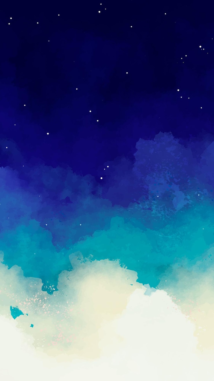 Vector 青い水彩の空 スマートフォンの背景