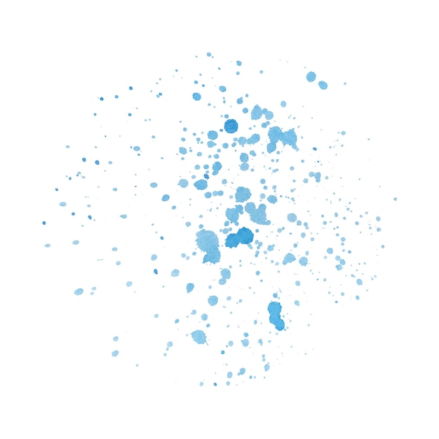L'acquerello blu spruzza su sfondo bianco