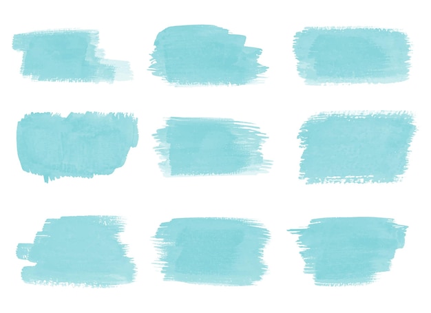 Blue watercolor stain Watercolor background Brush set