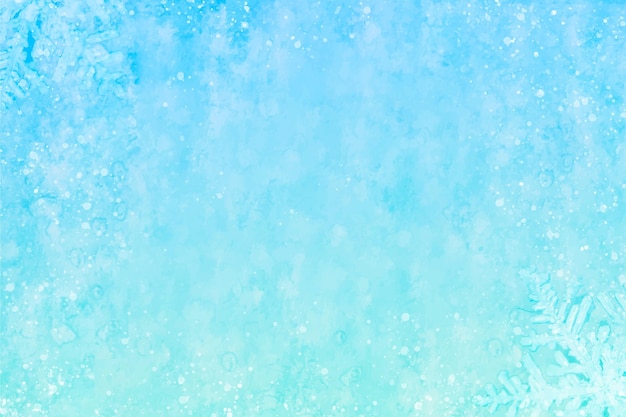 Vector blue watercolor winter background