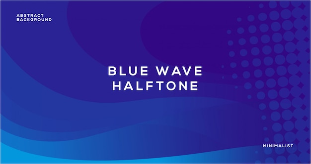 Blue wave abstract with halftone background