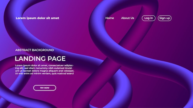 Vector blue wave landing page background