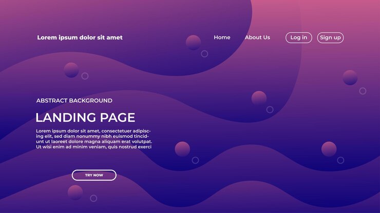Vector blue wave landing page background