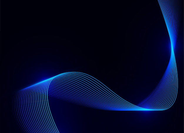 Blue wave light on dark blue background