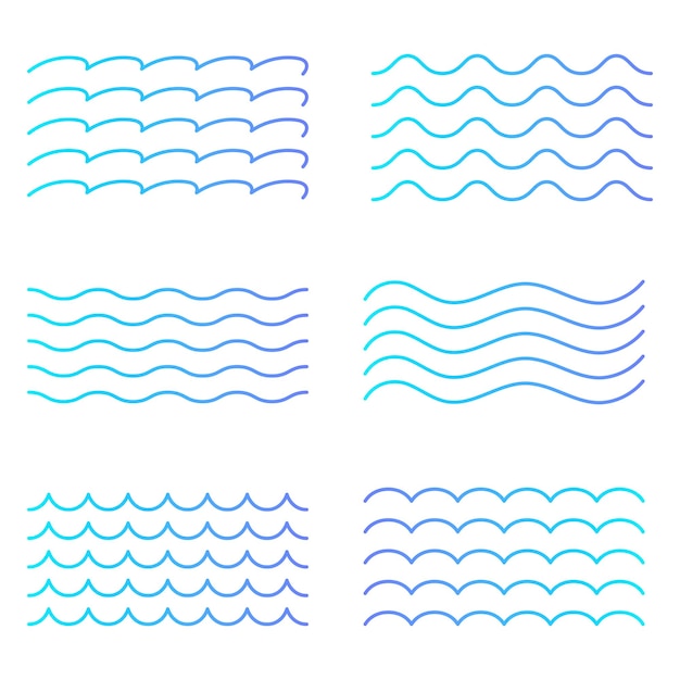 Blue Wave Lines Gradient