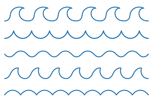 Vector blue wave lines