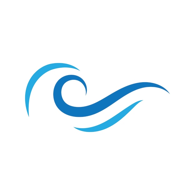 Blue Wave Logo Vector.  wAter wave illustration template design