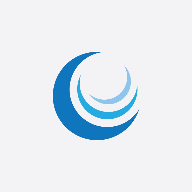Blue Wave Logo Vector.  wAter wave illustration template design