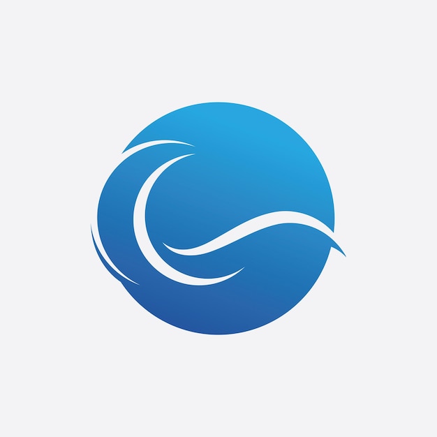 Blue Wave Logo Vector.  wAter wave illustration template design