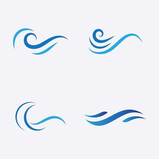 Blue Wave Logo Vector.  wAter wave illustration template design