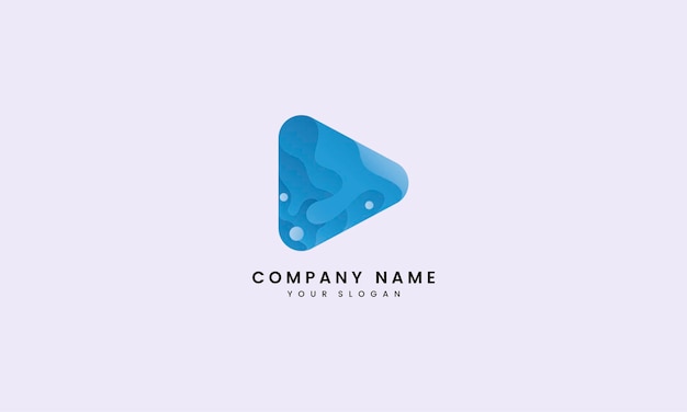 Blue Wave play logo wave and play button combination logo music