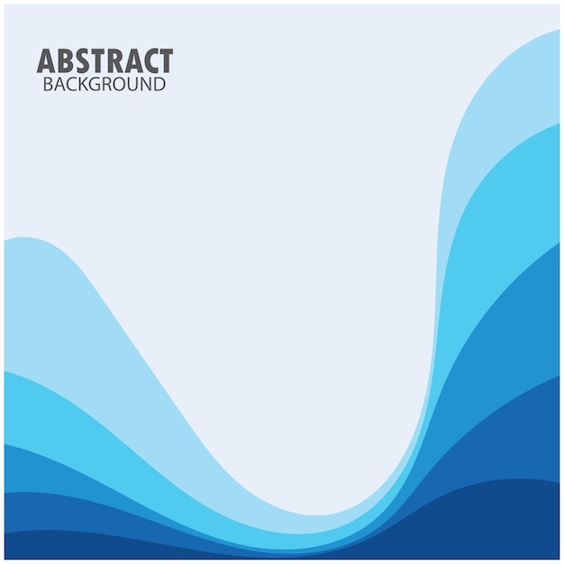 Blue wave vector abstract background flat design stock illustration