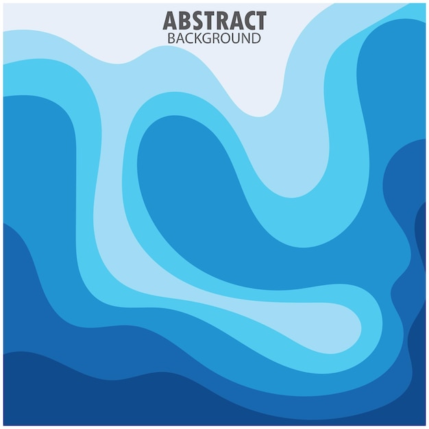 Blue wave vector abstract background flat design stock illustration