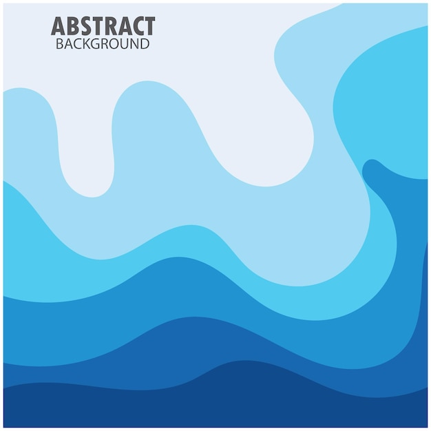 Blue wave vector abstract background flat design stock illustration