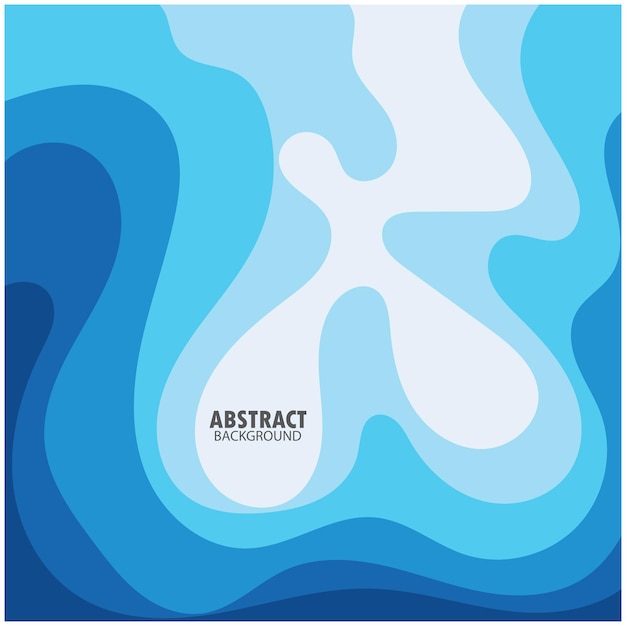 Blue wave vector abstract background flat design stock illustration