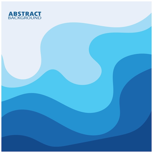 Blue wave vector abstract background flat design stock illustration