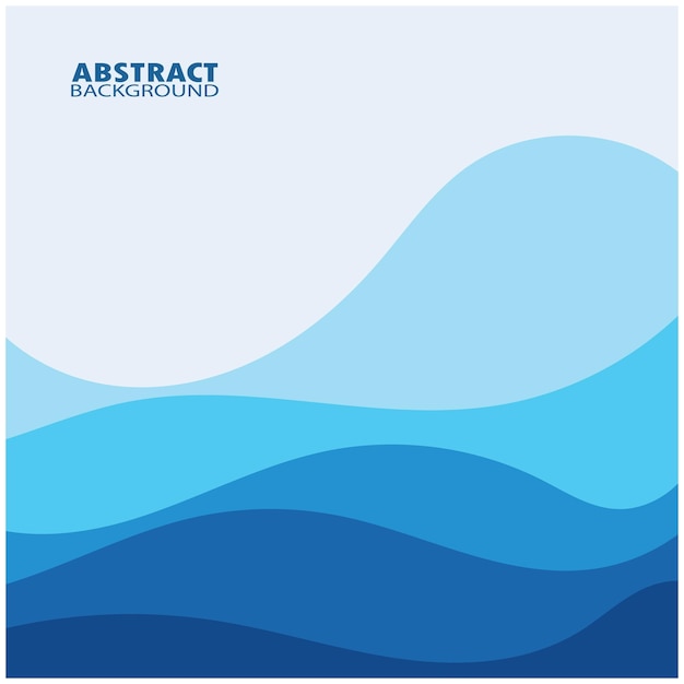 Blue wave vector abstract background flat design stock illustration