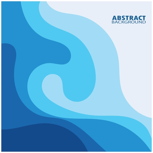 Blue wave vector abstract background flat design stock illustration