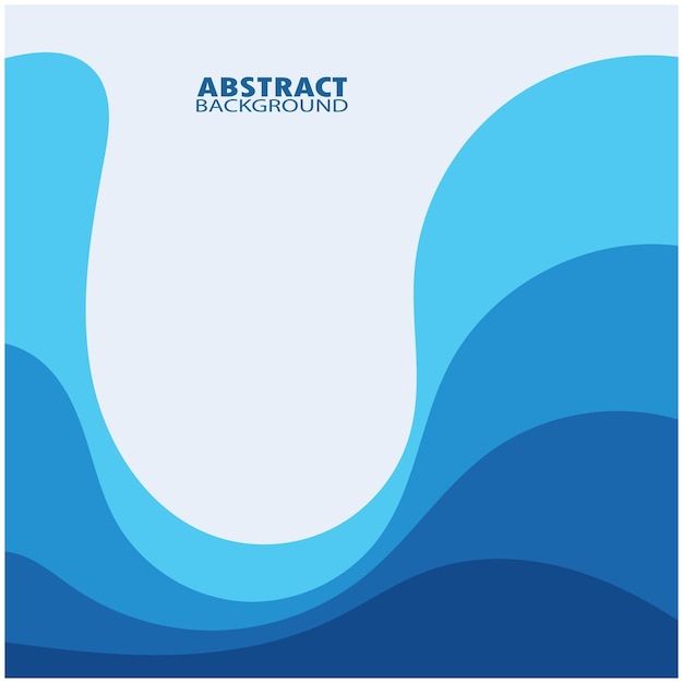 Blue wave vector abstract background flat design stock illustration