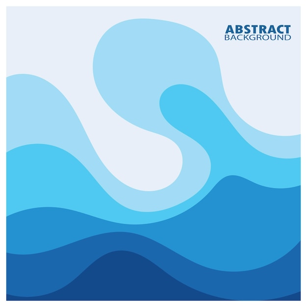 Blue wave vector abstract background flat design stock illustration