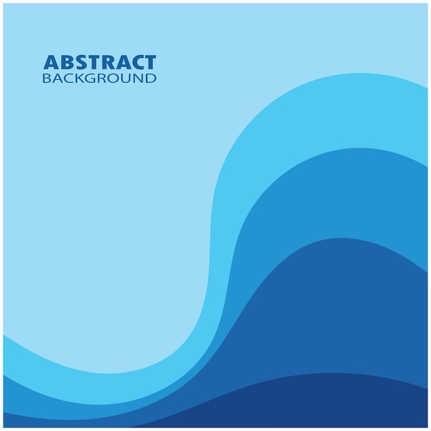 Blue wave vector abstract background flat design stock illustration