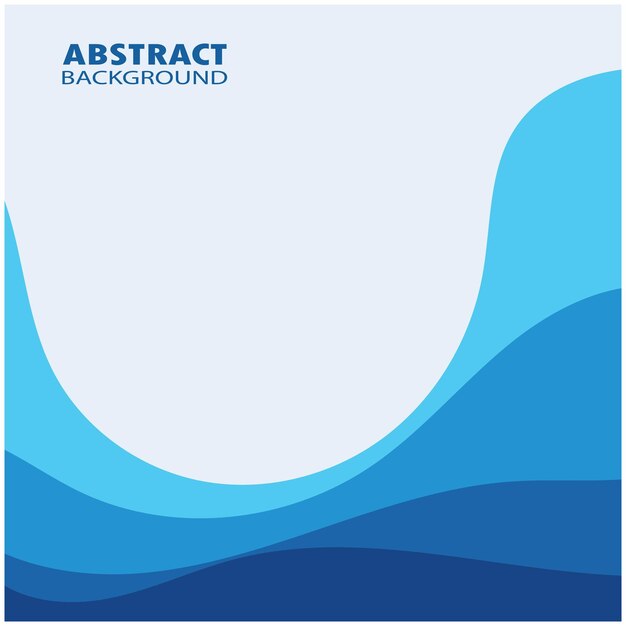 Blue wave vector abstract background flat design stock illustration