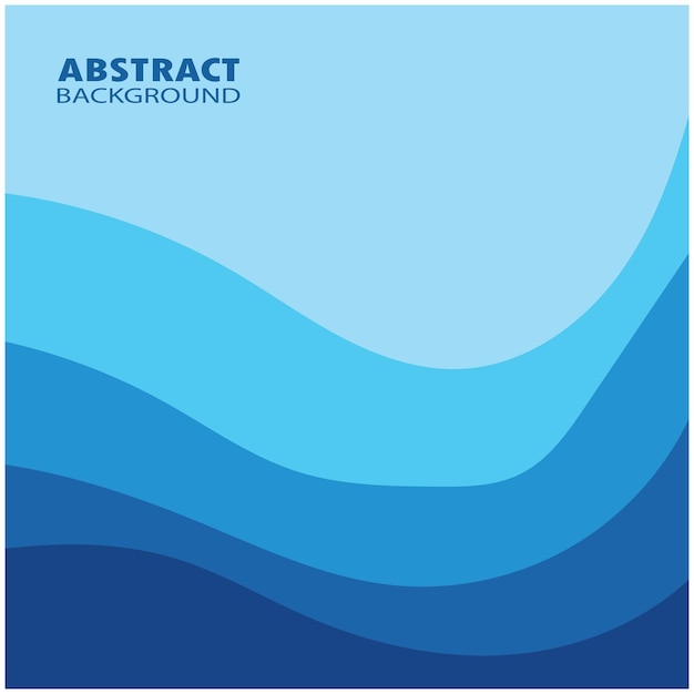 Blue wave vector abstract background flat design stock illustration