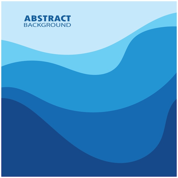 Blue wave vector abstract background flat design stock illustration