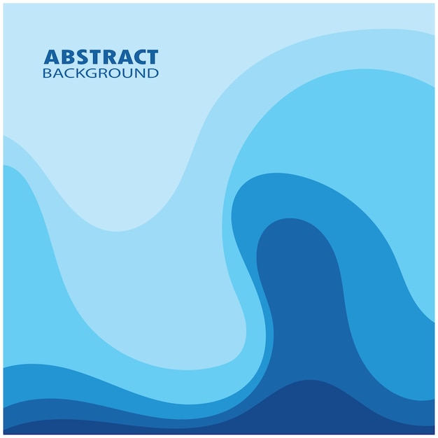 Blue wave vector abstract background flat design stock illustration