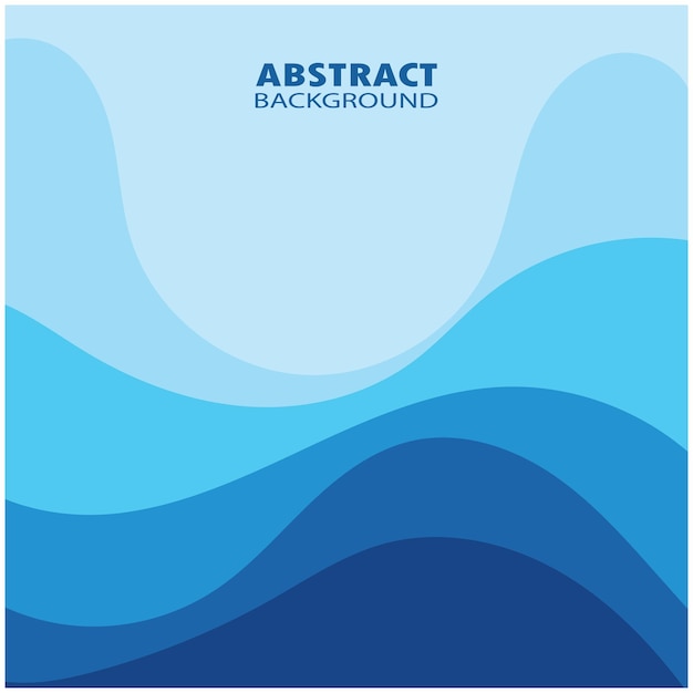 Blue wave vector abstract background flat design stock illustration