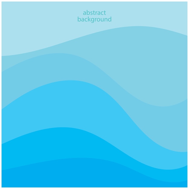 Blue wave vector abstract background flat design stock illustration