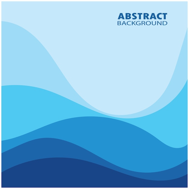 Blue wave vector abstract background flat design stock illustration