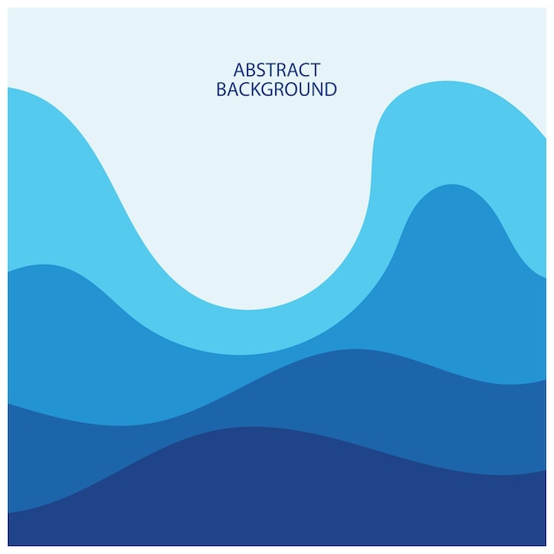 Blue wave vector abstract background flat design stock illustration