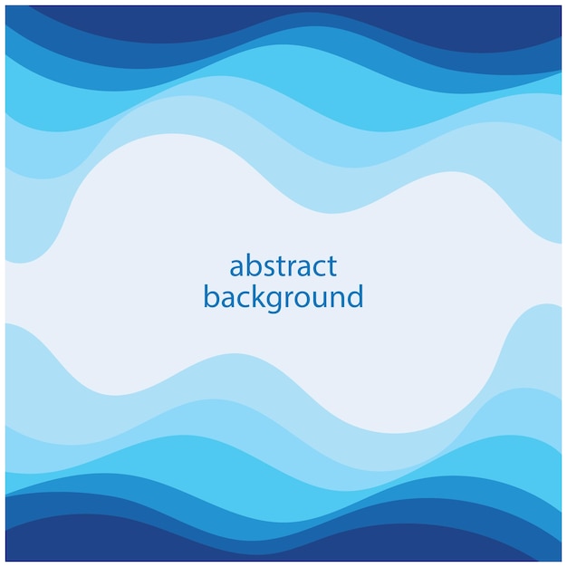 Blue wave vector abstract background flat design stock illustration