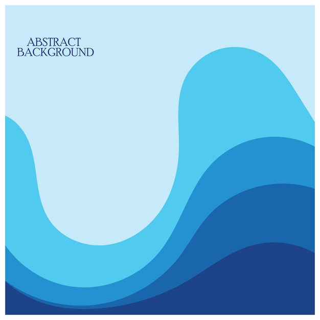 Blue wave vector abstract background flat design stock illustration