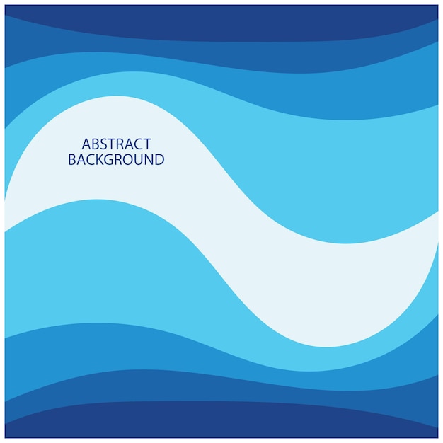 Blue wave vector abstract background flat design stock illustration