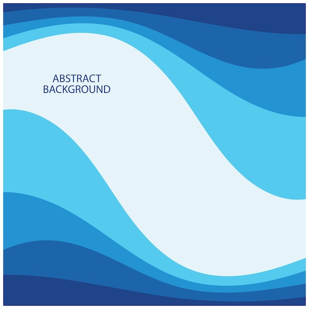 Blue wave vector abstract background flat design stock illustration