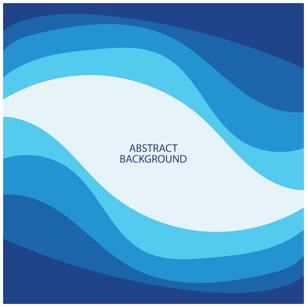 Blue wave vector abstract background flat design stock illustration