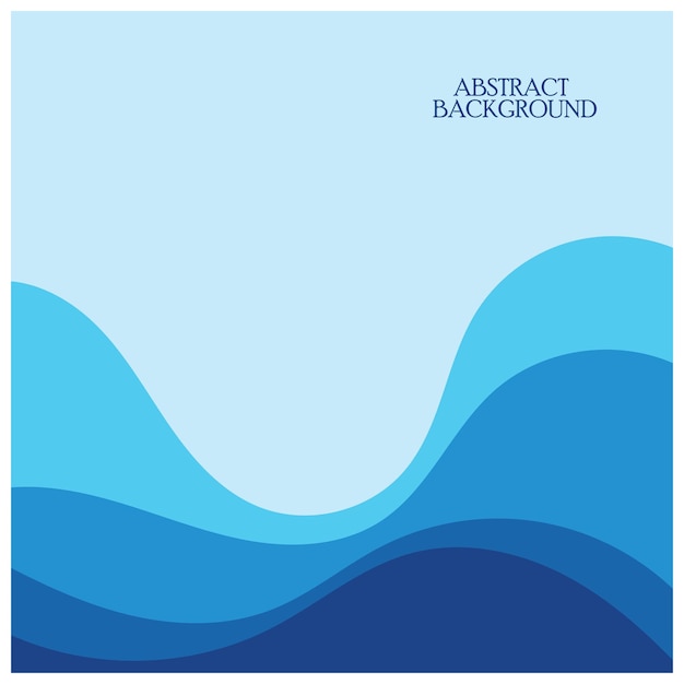 Blue wave vector abstract background flat design stock illustration