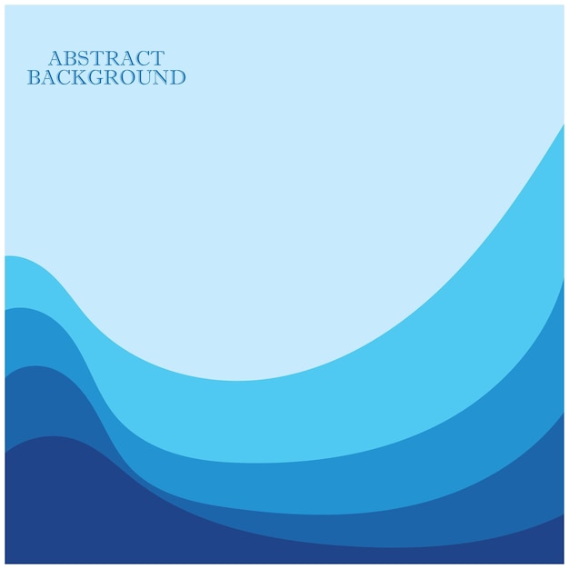 Blue wave vector abstract background flat design stock illustration