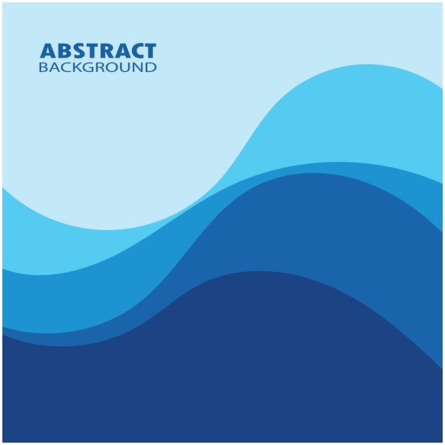 Blue wave vector abstract background flat design stock illustration